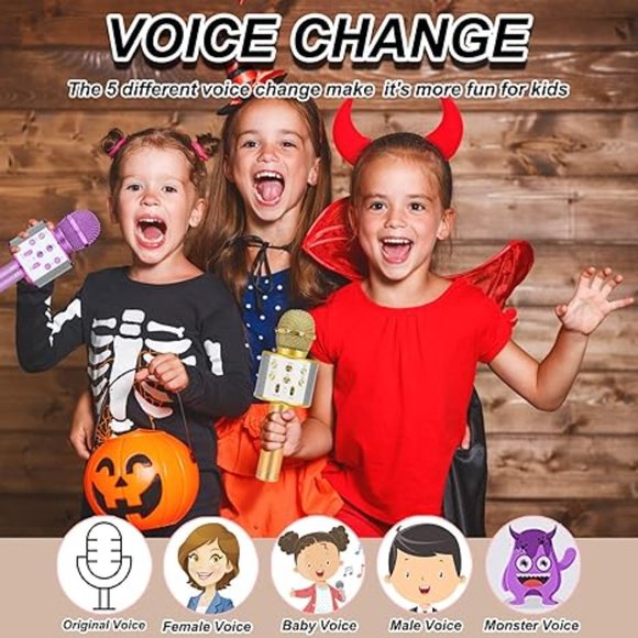 Gold Karaoke Microphone for Kids - Picture 4 of 4